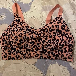 Aerie Offline XL pink cheetah pint sports bra